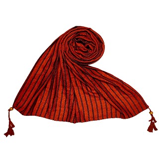 Multicolor threaded liner hijab - Orange